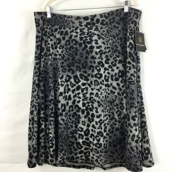 I.N. Studio Woman Leopard Print Pull-On Skirt Size 3X NWT - Picture 1 of 7
